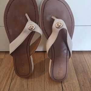 Coach Women's Tan and Cream Sandals